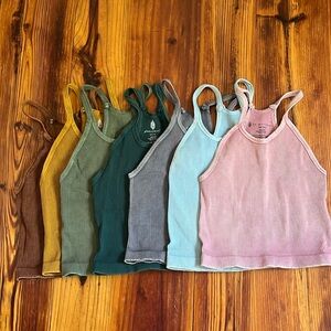 Free People Movement Happiness Runs Long workout tanks, bundle of 7, size XS/S